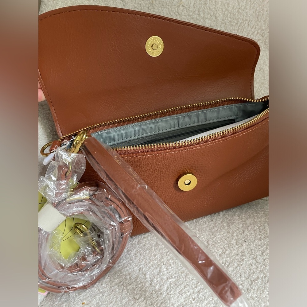 Gracie clutch by pixie mood chestnut brown colour NWT straps - Picture 7 of 7